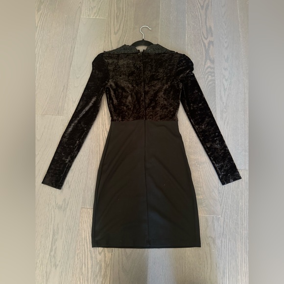 FCUK - Eddie Velvet Black Velvet Stunning Bodycon Dress - 2 - Picture 8 of 9